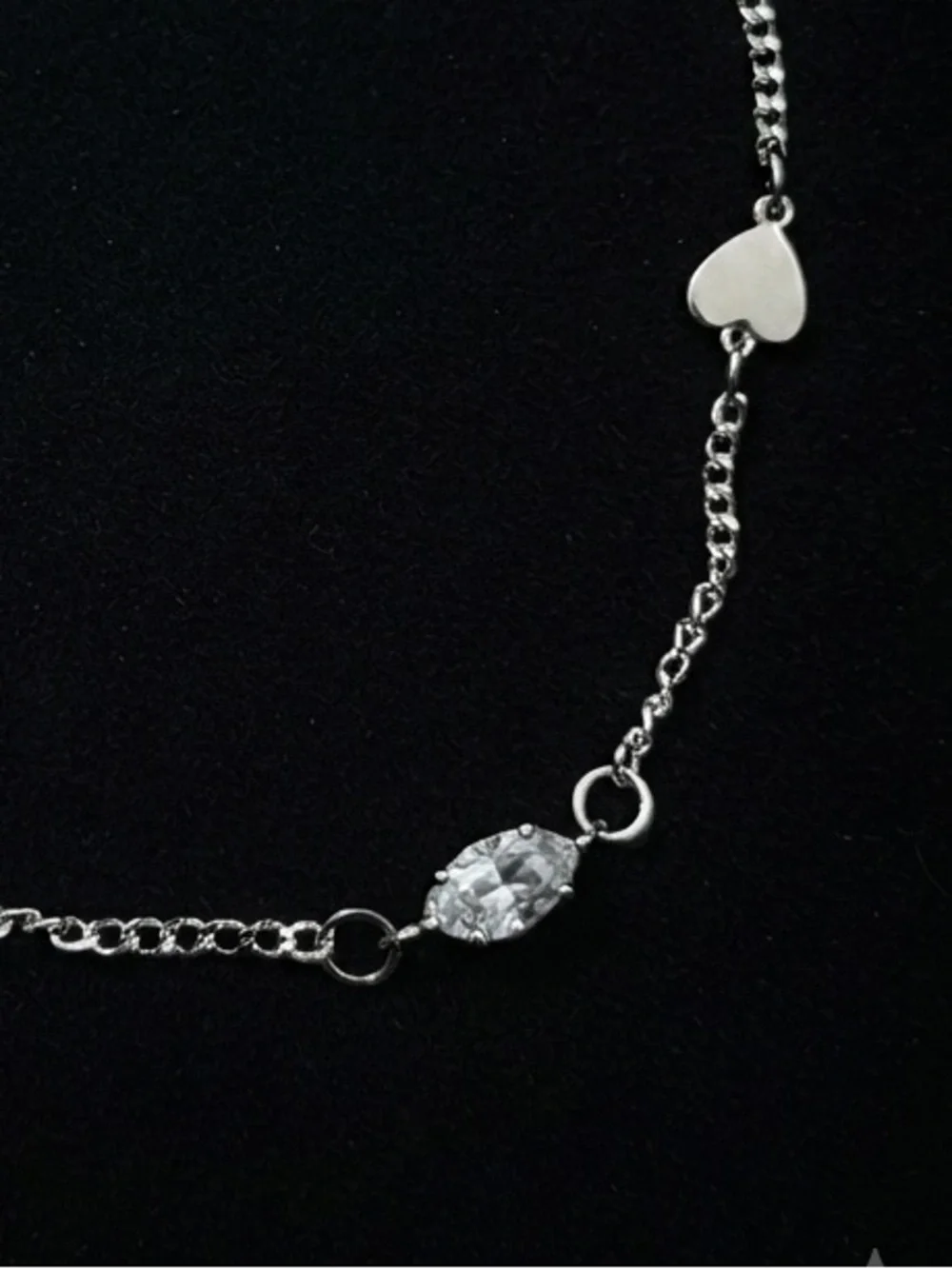 Silver Tone Letter Bracelet with Crystal and Heart Charm